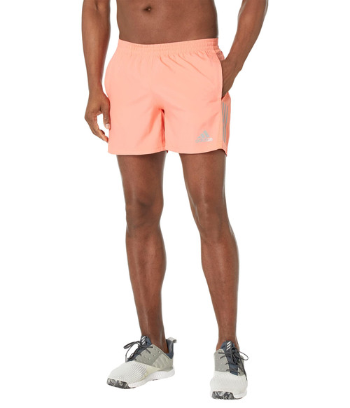 adidas Men's Standard Own The Run Shorts, Coral Fusion/Reflective Silver, X-Large 5 inches