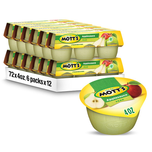 Mott's Pear Applesauce, 4 Ounce Cup, 6 Count (Pack of 12) Mott's Pear Applesauce, 4 Ounce Cup, 6 Count (Pack of 12)