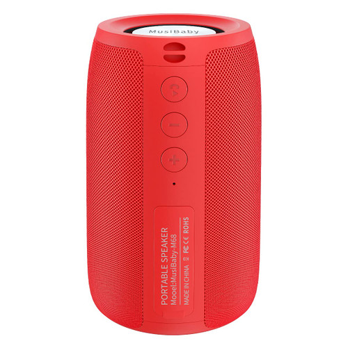 Bluetooth Speaker,MusiBaby Speaker,Outdoor,Wireless,Waterproof, Portable Speaker,Dual Pairing, Bluetooth 5.0,Loud Stereo,Booming Bass,1500 Mins Playtime for Home,Party,Gifts(Pure Red)