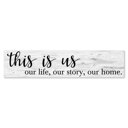 Alioyoit Wood Sign This is Our Life Our Story Our Home Vintage Rustic Wooden Sign Inspirational Quote Distressed Look Decorative Sign Wall Hanging Art Plaque for Farmhouse Home Decor Best Gift