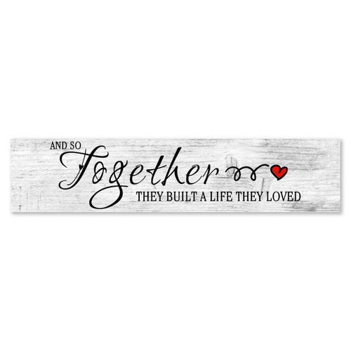 Alioyoit Wood Sign Together They Built a Life They Loved Vintage Rustic Wooden Sign Inspirational Quote Distressed Look Decorative Sign Wall Hanging Art Plaque for Farmhouse Home Decor Best Gift