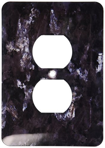 3dRose LSP_97938_6 Blue Pearl Granite Print 2 Plug Outlet Cover, Multicolor