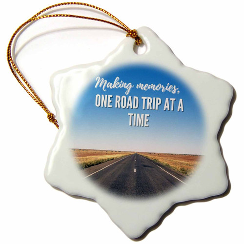 3dRose Unique Travel Making Memories one Road Trip at a time - Ornaments (orn-362290-1)
