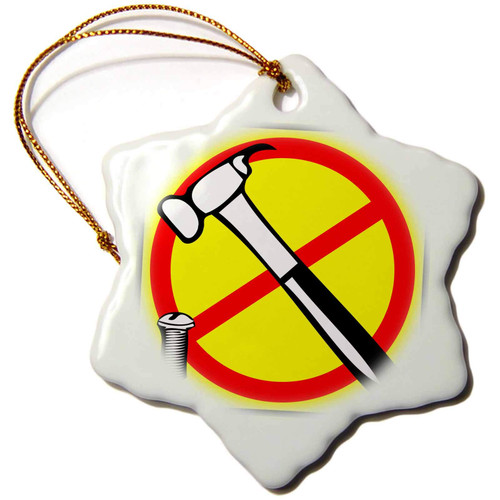 3dRose Wrong Tool Dude Hammer Yellow Sign 2 - Ornaments (orn-16912-1) 3dRose Wrong Tool Dude Hammer Yellow Sign 2 - Ornaments (orn-16912-1)