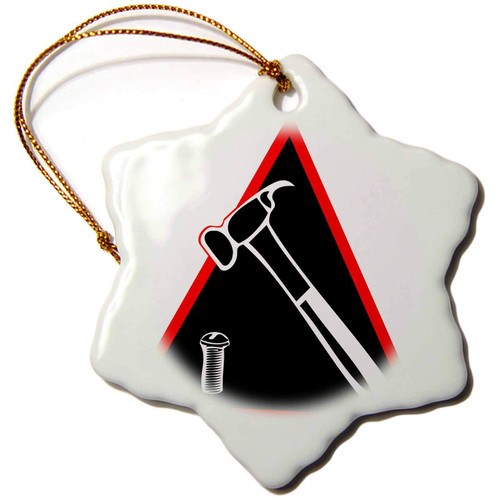 3dRose Wrong Tool Dude Hammer Triangle 2 for Dark Backgrounds - Ornaments (orn-16914-1) 3dRose Wrong Tool Dude Hammer Triangle 2 for Dark Backgrounds - Ornaments (orn-16914-1)