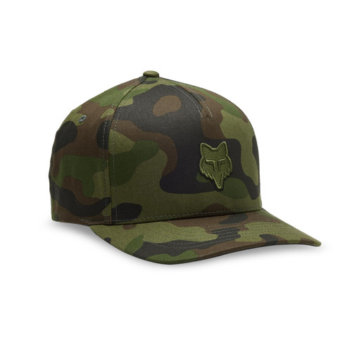 Fox Racing Men's Standard Fox Head Flexfit HAT, Green CAMO, Small