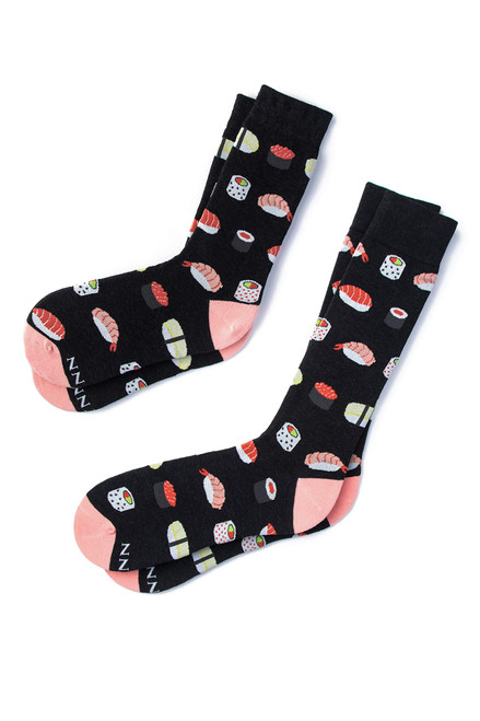 His & Hers "Sushi Addict" Novelty Crew Carded Cotton Food Socks (2 Pairs) His & Hers "Sushi Addict" Novelty Crew Carded Cotton Food Socks (2 Pairs)