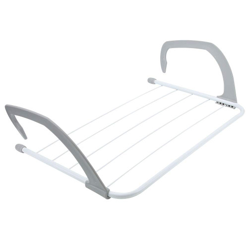 PenRux Retractable Folding Hanging Drying Rack for Balcony Railings Windowsill, Folding Towel Rack Clothes Hanger Laundry Drying Rack for Indoor Outdoor, Portable Clothes Drying Rack