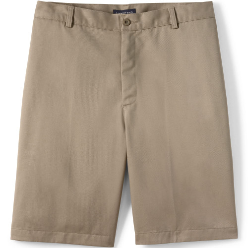 Lands' End School Uniform Men's 11" Plain Front Wrinkle Resistant Chino Shorts 34 Khaki