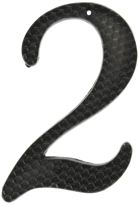 Hy-Ko DC-5/2 House Number ' 2 ' Colonial Hammered Black, 4-1/2'
