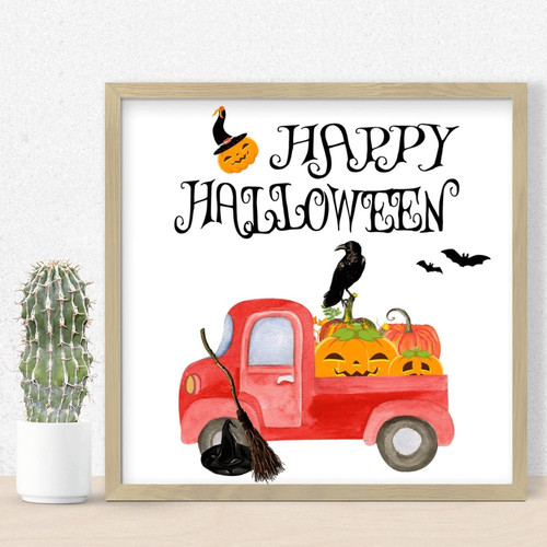 Nintydays Halloween Pumpkins Truck Wooden Sign Halloween Pumpkin Patch Decorative Wood Sign Farmhouse Rustic Wood Plaque for Laundry Room Bathroom Above Bed Sign with Wood Frames 12x12in Nintydays Halloween Pumpkins Truck Wooden Sign Halloween Pumpkin Patch Decorative Wood Sign Farmhouse Rustic Wood Plaque for Laundry Room Bathroom Above Bed Sign with Wood Frames 12x12in