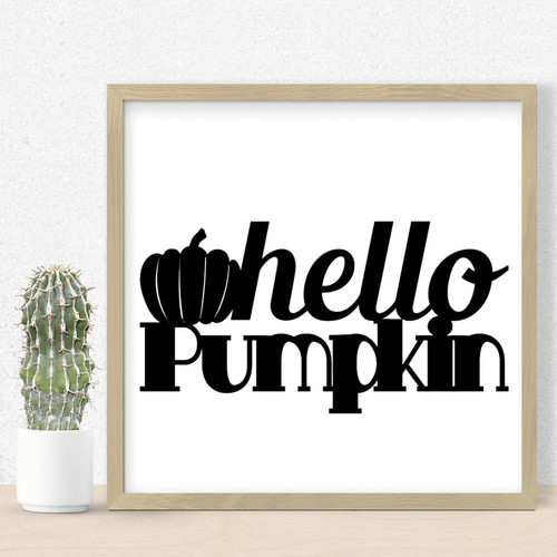 Hello Pumpkin Pumpkins Wooden Plaque Fall Decorations Farmhouse Rustic Wall Decor Sign Rustic Wall Hanging Plaque Sign for Laundry Room Bathroom Above Bed Decor Frame Wall Decoration 12x12in