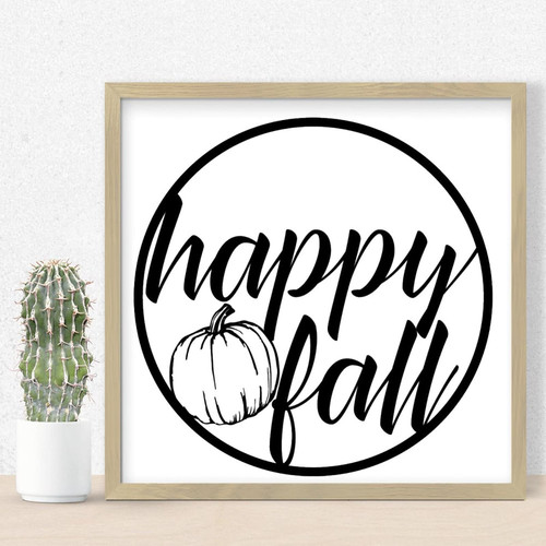 Nintydays Happy Fall Wood Signs Kids Fall Wooden Hanging Wall Plaque Signs for Home Decor for Laundry Room Bathroom Above Bed Decor Frame Wall Decoration 12x12in