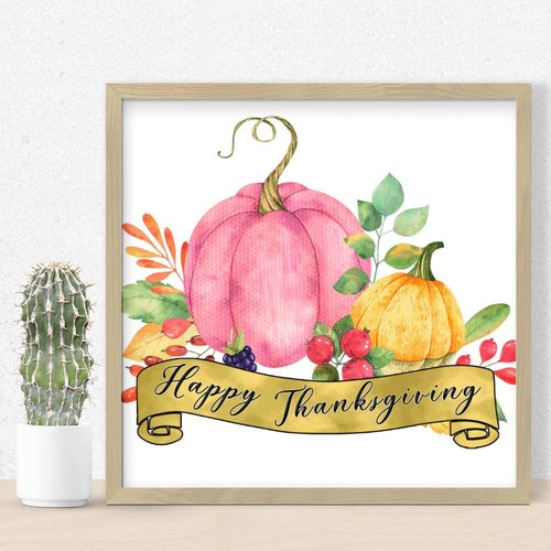 Nintydays Fall Decor Pumpkins Wooden Sign Autumn Decor Pumpkins Farmhouse Wooden Wall Signs Rustic Wooden Wall Sign for Laundry Room Bathroom Above Bed Decor with Frames Housewarming Gifts 12x12in