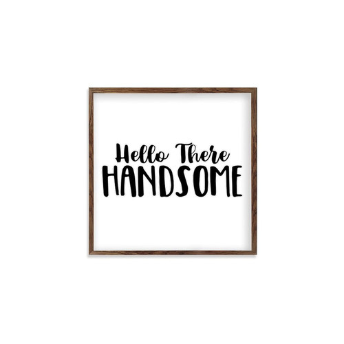 by Unbranded Wood Plaque Sign with Sayings Retro Hello There Handsome Signs Wall Decorations for Living Room Bedroom Kitchen Dining Laundry Wall Art Decor Above Bed Decor Birthday Gifts 12x12