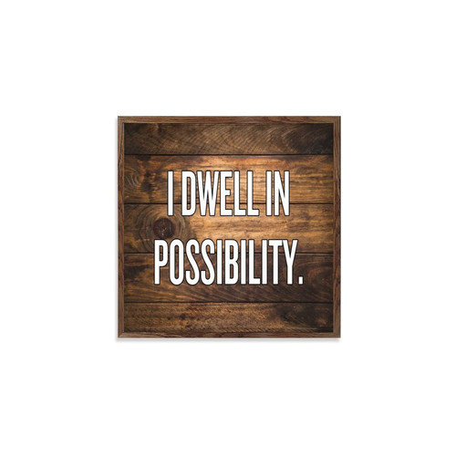by Unbranded with Sayings Farmhouse Wood Sign I Dwell in Possibility Signs Wall Decorations for Living Room Bedroom Kitchen Dining Laundry Wood Plaque Above Bed Decor 12x12