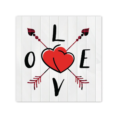 February Valentines Day Love Canvas Print Picture Antique Canvas Wall Art Quotes for Laundry House Artwork Decor 12x12 Inch