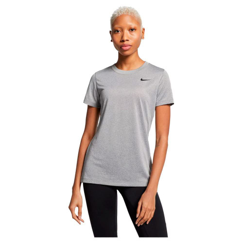 Nike Women's Dry Legend Crew Training T-Shirt (Dark Grey Heather/Black, X-Large)
