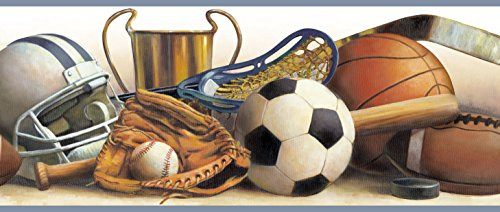 Chesapeake BBC94113B Hansel Classic Sports Portrait Wallpaper Border, Brown