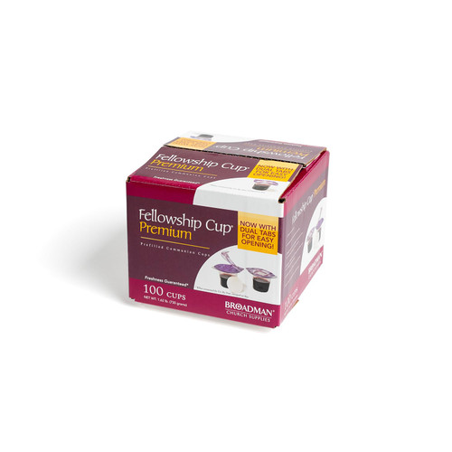 Broadman Church Supplies, Premium Easy-to-Open Dual Tab, Pre-filled Communion Fellowship Cup, 100% Concord Grape Juice Blend and Wafer Set, 100 Count