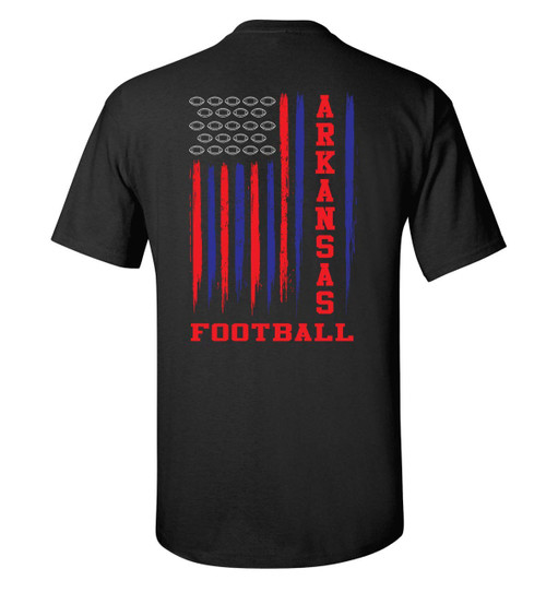 Arkansas Flag Football USA Red and Blue Patriotic American Flag Unisex Short Sleeve T-shirt-Black-5XL Arkansas Flag Football USA Red and Blue Patriotic American Flag Unisex Short Sleeve T-shirt-Black-5XL