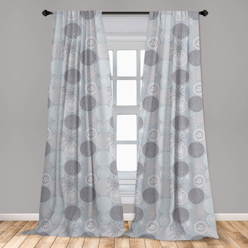 Ambesonne Abstract Curtains, Circular Round Pastel Toned Lilac Flower Pattern Design, Window Treatments 2 Panel Set for Living Room Bedroom, Pair of - 28" x 95", Pale Peach Blue Grey Ambesonne Abstract Curtains, Circular Round Pastel Toned Lilac Flower Pattern Design, Window Treatments 2 Panel Set for Living Room Bedroom, Pair of - 28" x 95", Pale Peach Blue Grey
