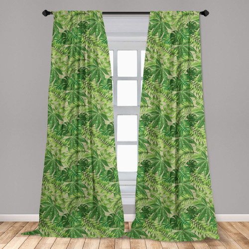 Ambesonne Green Leaf Window Curtains, Exotic Pattern with Tropical Leaves Fresh Jungle Aloha Hawaii, Lightweight Decor 2-Panel Set with Rod Pocket, Pair of - 28" x 95", Apple Green Fern Green Ambesonne Green Leaf Window Curtains, Exotic Pattern with Tropical Leaves Fresh Jungle Aloha Hawaii, Lightweight Decor 2-Panel Set with Rod Pocket, Pair of - 28" x 95", Apple Green Fern Green