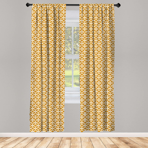 Ambesonne Ethnic Curtains, Symmetric Crochet Lace Circle Stars Repetitive Pattern Geometrical Lattice, Window Treatments 2 Panel Set for Living Room Bedroom, Pair of - 28" x 95", Dark Yellow White Ambesonne Ethnic Curtains, Symmetric Crochet Lace Circle Stars Repetitive Pattern Geometrical Lattice, Window Treatments 2 Panel Set for Living Room Bedroom, Pair of - 28" x 95", Dark Yellow White