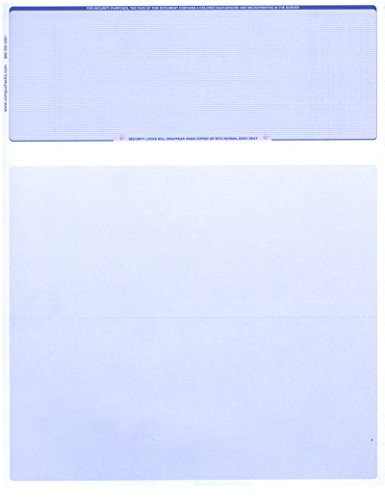 250 Computer Check Paper -Blank Stock Check Paper - Check on Top Blue Pinstripe