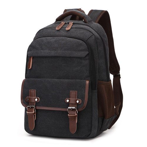 VAZUOOL Canvas Laptop Backpack, Vintage Daypack for Men Women, Black Travel Rucksack Backpack College Bookbag Work Computer Bag Fits 15.6 Inch Laptop, Black VAZUOOL Canvas Laptop Backpack, Vintage Daypack for Men Women, Black Travel Rucksack Backpack College Bookbag Work Computer Bag Fits 15.6 Inch Laptop, Black