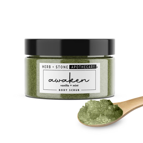 Raw Sugar Scrub For Body - Refreshing Peppermint Vanilla Body Scrub - Natural And Vegan Body Exfoliator Scrub For Soft, Hydrated, Moisturized Skin - Herb + Stone Apothecary (AWAKEN - VANILLA MINT) Raw Sugar Scrub For Body - Refreshing Peppermint Vanilla Body Scrub - Natural And Vegan Body Exfoliator Scrub For Soft, Hydrated, Moisturized Skin - Herb + Stone Apothecary (AWAKEN - VANILLA MINT)