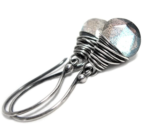 Dainty Labradorite Earrings, Sterling Silver Petite Dangle Earrings, Wire Wrapped Genuine Gemstone Handmade Boho Jewelry Dainty Labradorite Earrings, Sterling Silver Petite Dangle Earrings, Wire Wrapped Genuine Gemstone Handmade Boho Jewelry