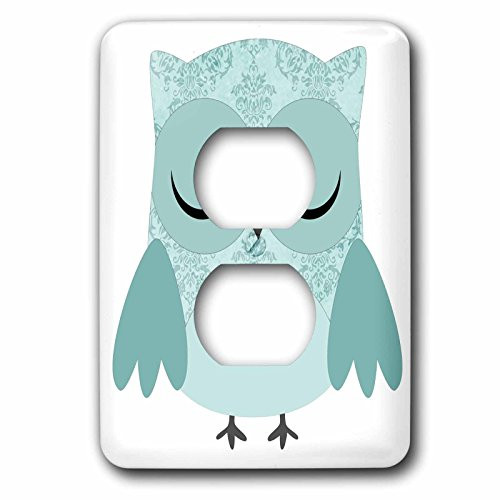 3dRose lsp_61000_6 Cute Blue Damask Owl 2 Plug Outlet Cover 3dRose lsp_61000_6 Cute Blue Damask Owl 2 Plug Outlet Cover