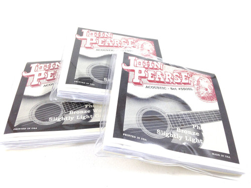 John Pearse Guitar Strings 3 pack Acoustic Slightly Light #550SL Phos Bronze John Pearse Guitar Strings 3 pack Acoustic Slightly Light #550SL Phos Bronze