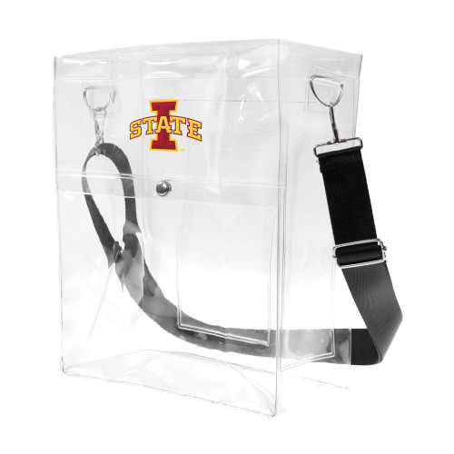 Littlearth Unisex-Adult NCAA Iowa State Cyclones Clear Ticket Satchel, Clear, 12" x 10" x 5"