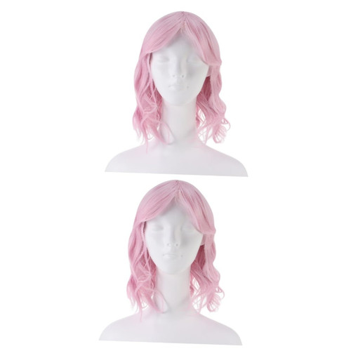 POPETPOP 2pcs Short Curly Wig Wigs for Women Cosplay Wigs for Women Short Pink Wavy Wig Party Cosplay Wig Wavy Short Wigs Halloween Cosplay Wig Women's Girl Hair Accessories