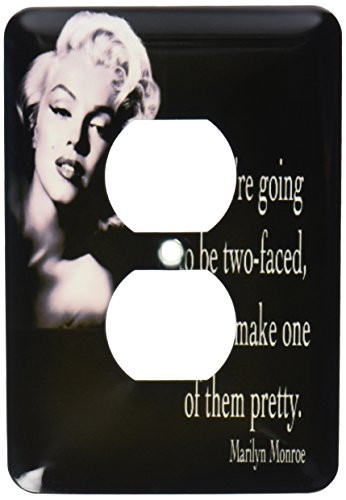 3dRose LLC lsp_130254_6 If You're Going To Be Twofaced, Atleast Make One of Them Pretty, Marilyn Monroe Quote 2 Plug Outlet Cover