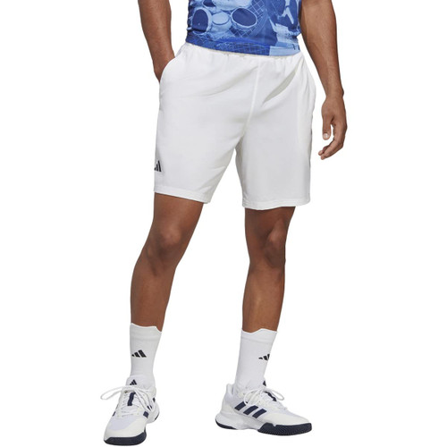 adidas Men's Club Stretch Woven Tennis Shorts, White, X-Large