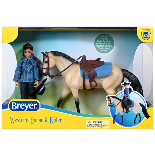 Breyer Horses Freedom Series Western Horse and Rider | Doll and Horse Toy | 9.75" x 7" | 1:12 Scale | Model #61155