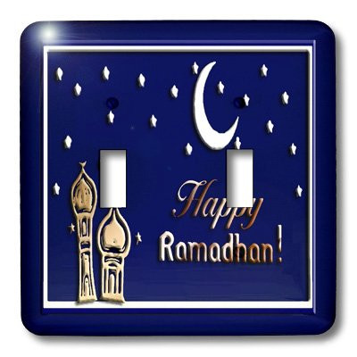 3dRose lsp_22458_2 Ramadan Temples with Blue Sky Stars And Moon Double Toggle Switch