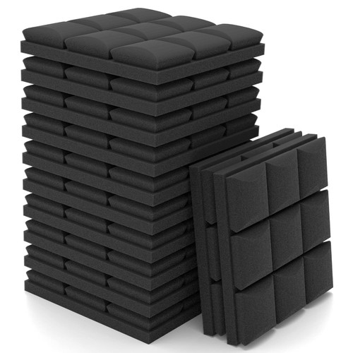 Acoustic Foam Panels With Self-Adhesive, 2" X 12" X 12" Sound Proof Foam Panels, 25?/? High Density Soundproof Wall Panels, Sound Absorbing Panel, Studio Foam,3D Decorative Acoustic Panels 12 Pack