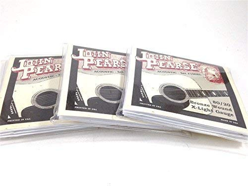 John Pearse Guitar Strings 3 Pack Acoustic 80/20 Bronze Wound Extra Light #100XL John Pearse Guitar Strings 3 Pack Acoustic 80/20 Bronze Wound Extra Light #100XL