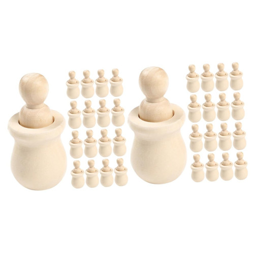 ibasenice 40 Pcs Wooden Man DIY Painting Dolls Wooden Peg People Unfinished People Wooden Angel Dolls Wooden People Wood Peg Dolls Wood Toy Wooden Peg Dolls Decor Lotus Tree Villain Child