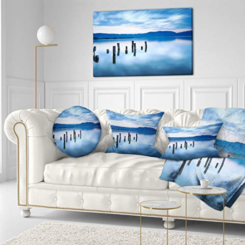 Designart Cloudy Sky Above Lake Seascape Photo Canvas Print, 40" x 20", Blue Designart Cloudy Sky Above Lake Seascape Photo Canvas Print, 40" x 20", Blue