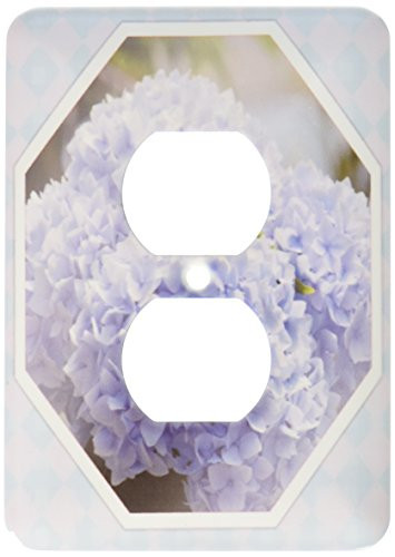 3dRose lsp_56219_6 Blue Diamonds with Blue Hydrangea Flowers  Romantic Floral Print  2 Plug Outlet Cover