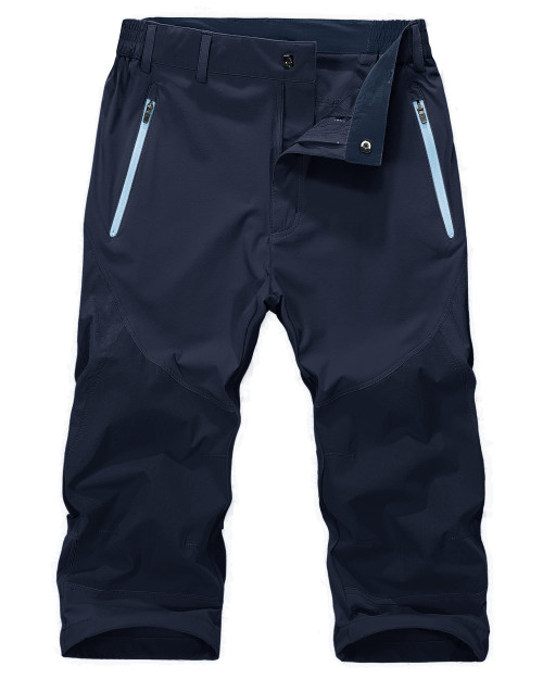 MAGNIVIT Men's Below Knee Shorts Hiking Cargo Shorts Quick Dry Lightweight 3/4 Capri Pants Zipper Pockets Navy Blue MAGNIVIT Men's Below Knee Shorts Hiking Cargo Shorts Quick Dry Lightweight 3/4 Capri Pants Zipper Pockets Navy Blue