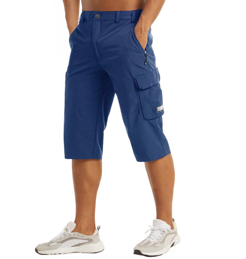 Long Shorts for Men Long Cargo Shorts for Men Below Knee Shorts Mens Tactical Shorts Capri Shorts for Men Cargo Capri for Men Royal Blue