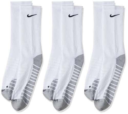 Unisex Nike Everyday Max Cushion Crew Training Sock (3 Pair) (White, Small)