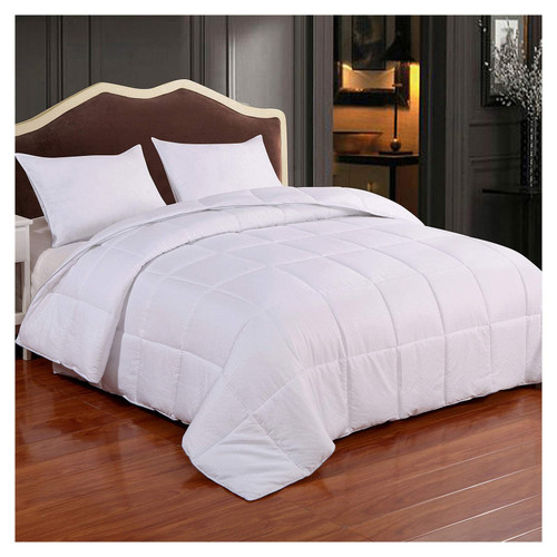 Homelike Moment Queen Lightweight Comforter White - All Season Down Alternative Bed Comforter Summer Duvet Insert Quilted Comforters Full/Queen Size White Square Embossed