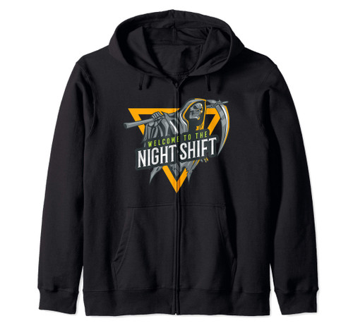 Welcome To The Night Shift Swagazon Associate Night Shifter Zip Hoodie